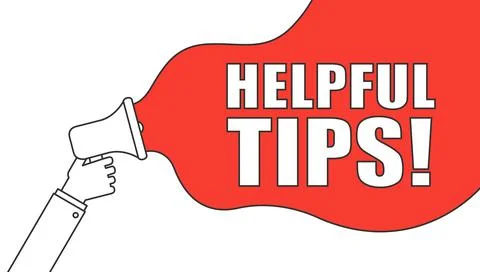 Hand holding megaphone - Helpful tips. Vector eps Stock Illustration