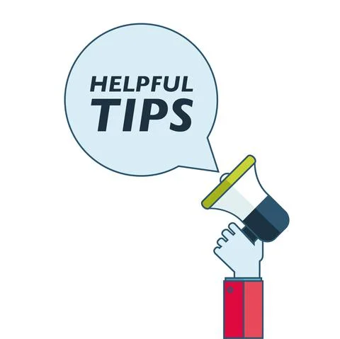 Hand holding megaphone - Helpful tips. Vector eps Stock Illustration