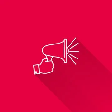 Hand holding megaphone Illustrazione stock