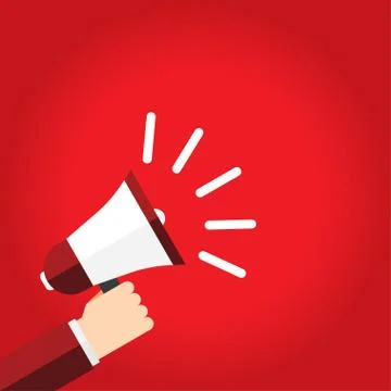 Hand holding megaphone Stock Illustration