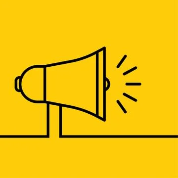 Hand holding megaphone Stock Illustration