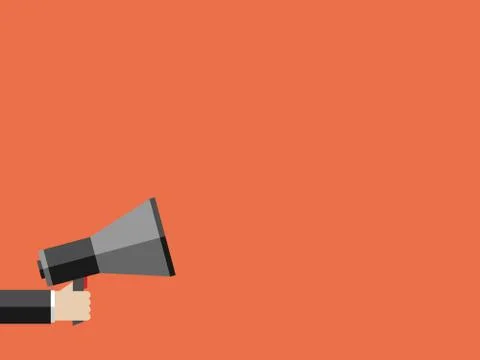 Hand holding megaphone Stock Illustration