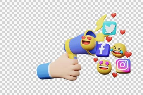 Hand holding megaphone Stock Illustration