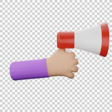 Hand holding megaphone Stock Illustration