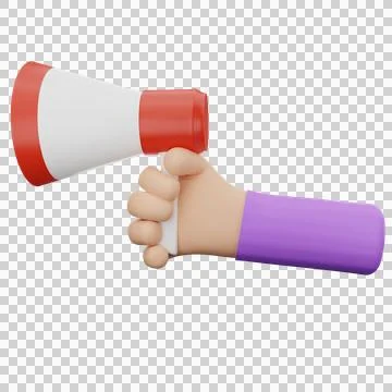 Hand holding megaphone Stock Illustration