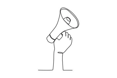 A hand holding a megaphone Stock Illustration