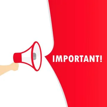 Hand holding megaphone with important message. Announcement. Loudspeaker. Ban Stock Illustration