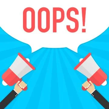 Hand Holding Megaphone With OOPS! Stock-Illustration