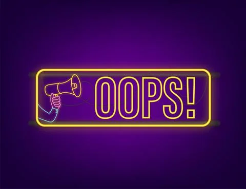 Hand Holding Megaphone with Oops. Megaphone banner. Web design. Vector stock Stock-Illustration