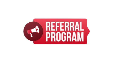Hand Holding Megaphone with Referral program. Motion graphics. Vídeos de archivo 156616056