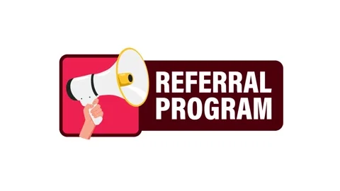 Hand holding megaphone with referral program message Stock-Footage 315118434