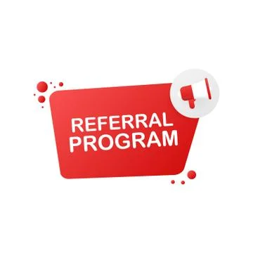 Hand Holding Megaphone with Referral program. Vector illustration. Stock Illustration