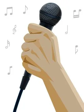 Hand Holding Mic Stock Illustration