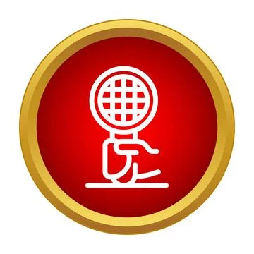 Hand holding microphone icon interviewing news concept Stockillustratie