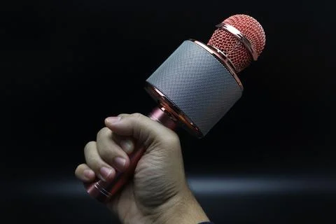 A hand holding a microphone Stock-Fotos