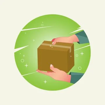 Hand holding mini box vector illustration Stock Illustration