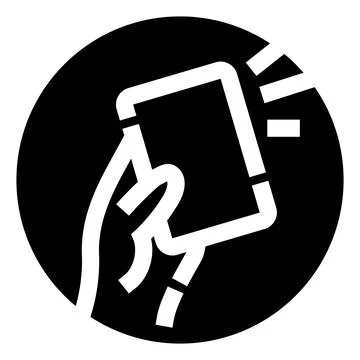 Hand holding mobile device with signal waves Ilustração Stock