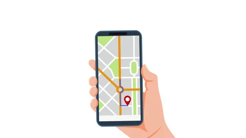 Hand holding mobile with navigation city map Stock-Footage 324755299