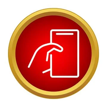 Hand holding mobile phone device communication icon Stock Illustration