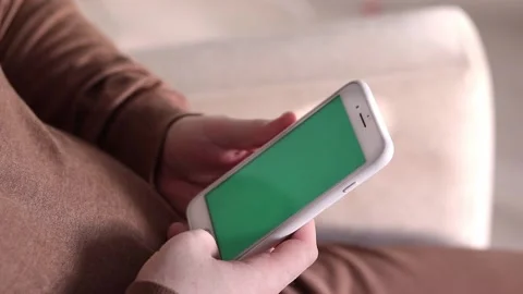Hand holding mobile phone with screen screen Stock Footage 221242310