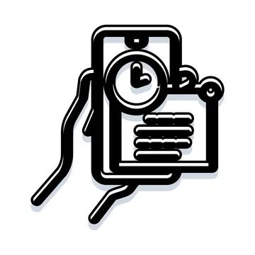 Hand holding mobile phone with time management app Stock Illustration