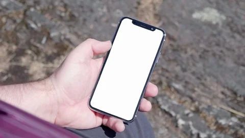 Hand Holding Mobile Smartphone App City Business Technology Lifestyle Close Up Stock Footage 107417201