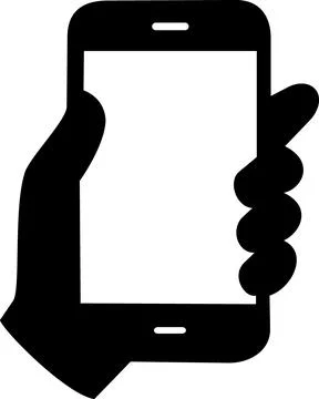 Hand holding mobile smartphone device icon Illustrazione stock