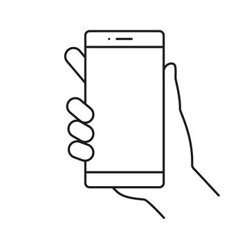 Hand holding modern phone with empty screen Stock Illustration