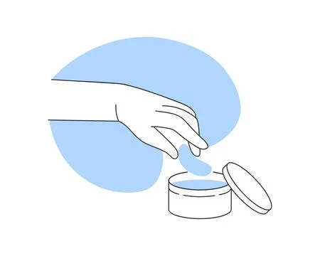 Hand holding moisturizing patch for skin hydration procedure Ilustración de archivo