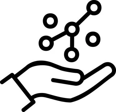Hand holding molecular structure digital network icon Stock Illustration