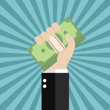 Hand holding money Stock Illustration