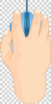 A hand holding a mouse for click select drag drop working Stock Illustration