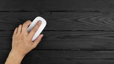 Hand holding mouse copy space. High quality beautiful photo concept Stock Photos