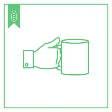 Hand holding mug Stock Illustration