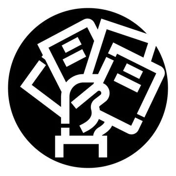 Hand holding multiple documents icon for organization Illustration