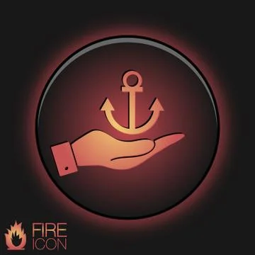 Hand holding a nautical anchor vector. anchor seafaring character. icon marin Stock Illustration