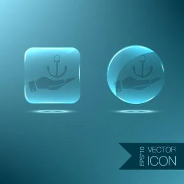 Hand holding a nautical anchor vector. anchor seafaring character. icon marin Stock Illustration