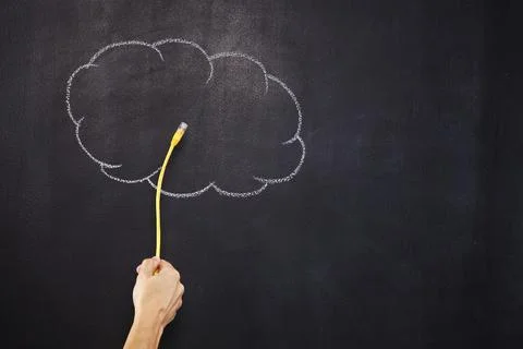 Hand holding a network cable Fotos de archivo