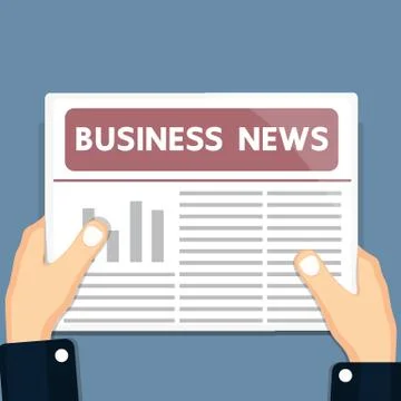 HAND HOLDING NEWSPAPER. Stock Illustration