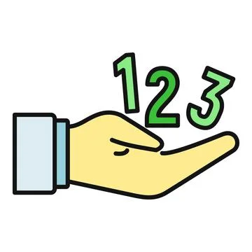 Hand holding numbers 1 2 3 for basic counting Stock Illustration