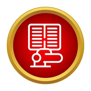 Hand holding open book reading icon in circle Stockillustratie