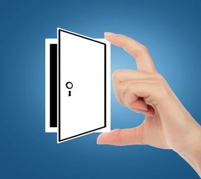 Hand holding an opened door Stock Photos
