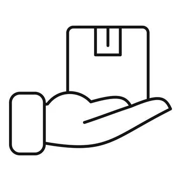 Hand holding package box delivering shipping service Illustrazione stock