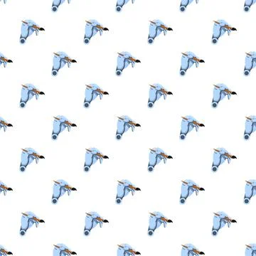 Hand holding paintbrush creating seamless artist pattern Illustrazione stock