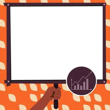 Hand Holding Panel Board Displaying Latest Successful Financial Growth Stock Illustration