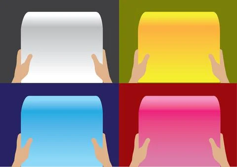 Hand Holding Paper Scroll Vector Background Designs Stock Illustration