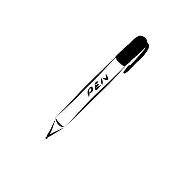 Hand holding a pen Stock Illustration