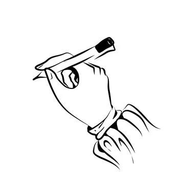 Hand holding a pen Stock Illustration