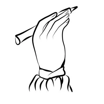 Hand holding a pen Stock Illustration