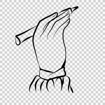 Hand holding a pen Stock Illustration